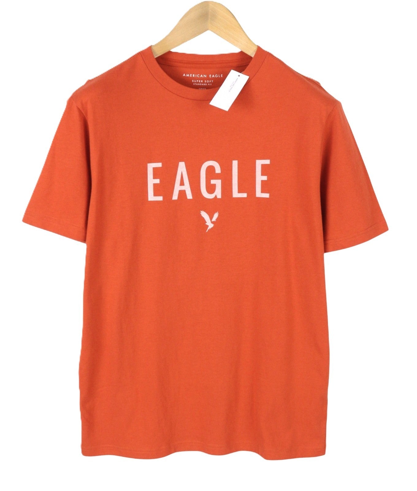 AMERICAN EAGLE OUTFITTERS Men T-Shirt S Orange Super Soft Standard Short Sleeve