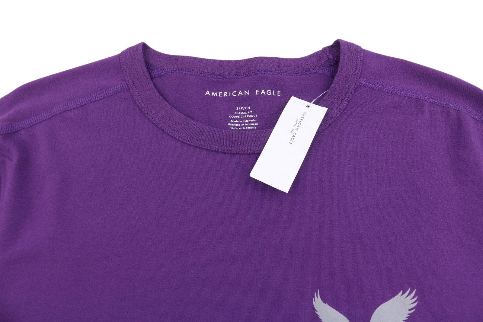 AMERICAN EAGLE OUTFITTERS Men T-Shirt S Purple Classic Fit Crew Short Sleeve
