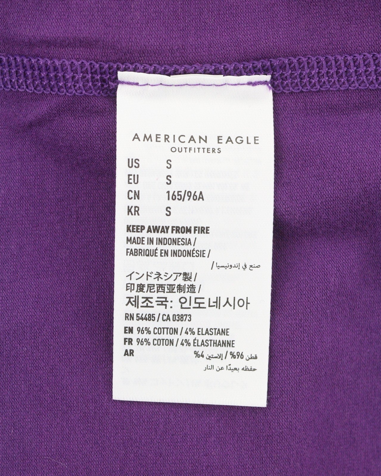 AMERICAN EAGLE OUTFITTERS Men T-Shirt S Purple Classic Fit Crew Short Sleeve