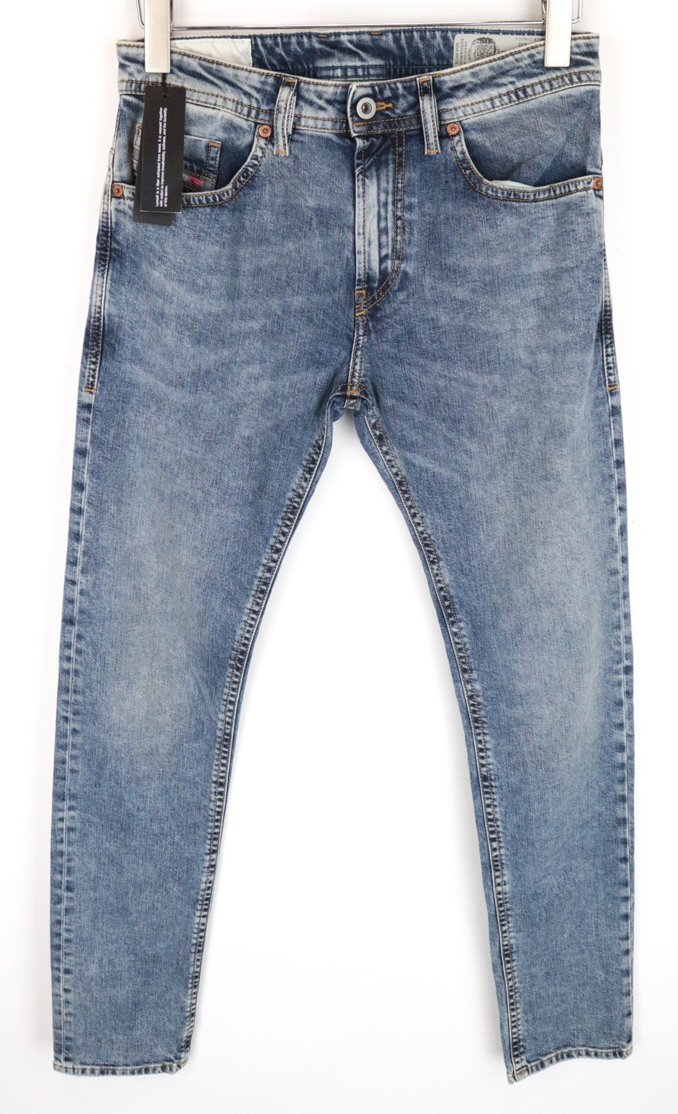 DIESEL Thommer 084UX Men Jeans W28/L32 Slim Skinny Blue Wash Stretch Denim