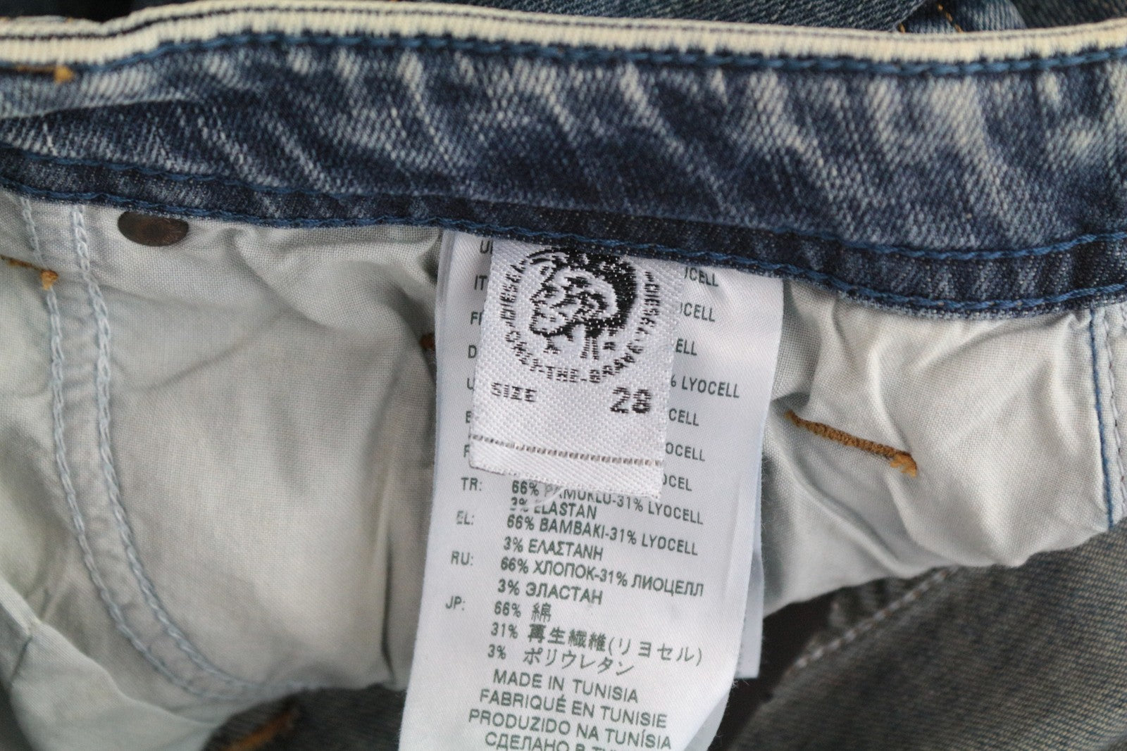DIESEL Thommer 084UX Men Jeans W28/L32 Slim Skinny Blue Wash Stretch Denim