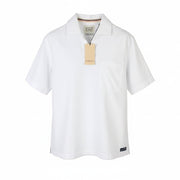 SCOTCH & SODA Men T-Shirt M White Linen Blend Patch Pocket Short Sleeve