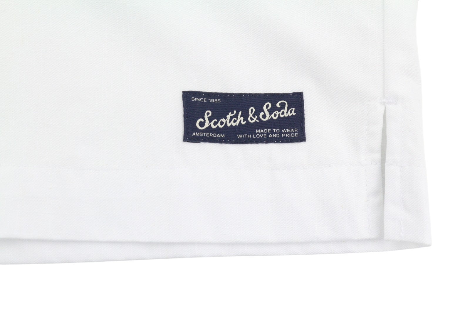 SCOTCH & SODA Men T-Shirt M White Linen Blend Patch Pocket Short Sleeve