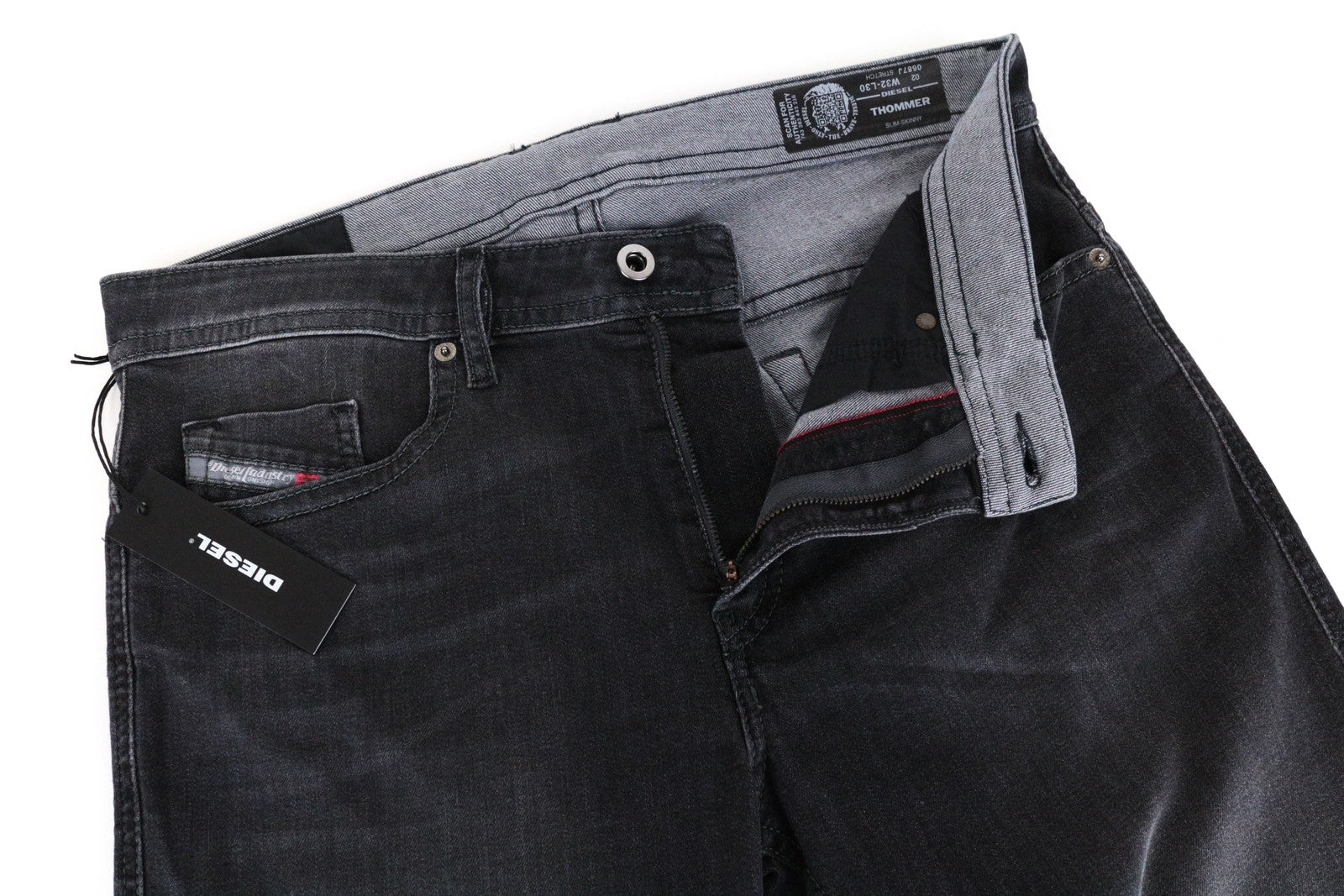 DIESEL Thommer 0687J Men Jeans W32/L30 Slim Skinny Fit Cotton Stretch Grey