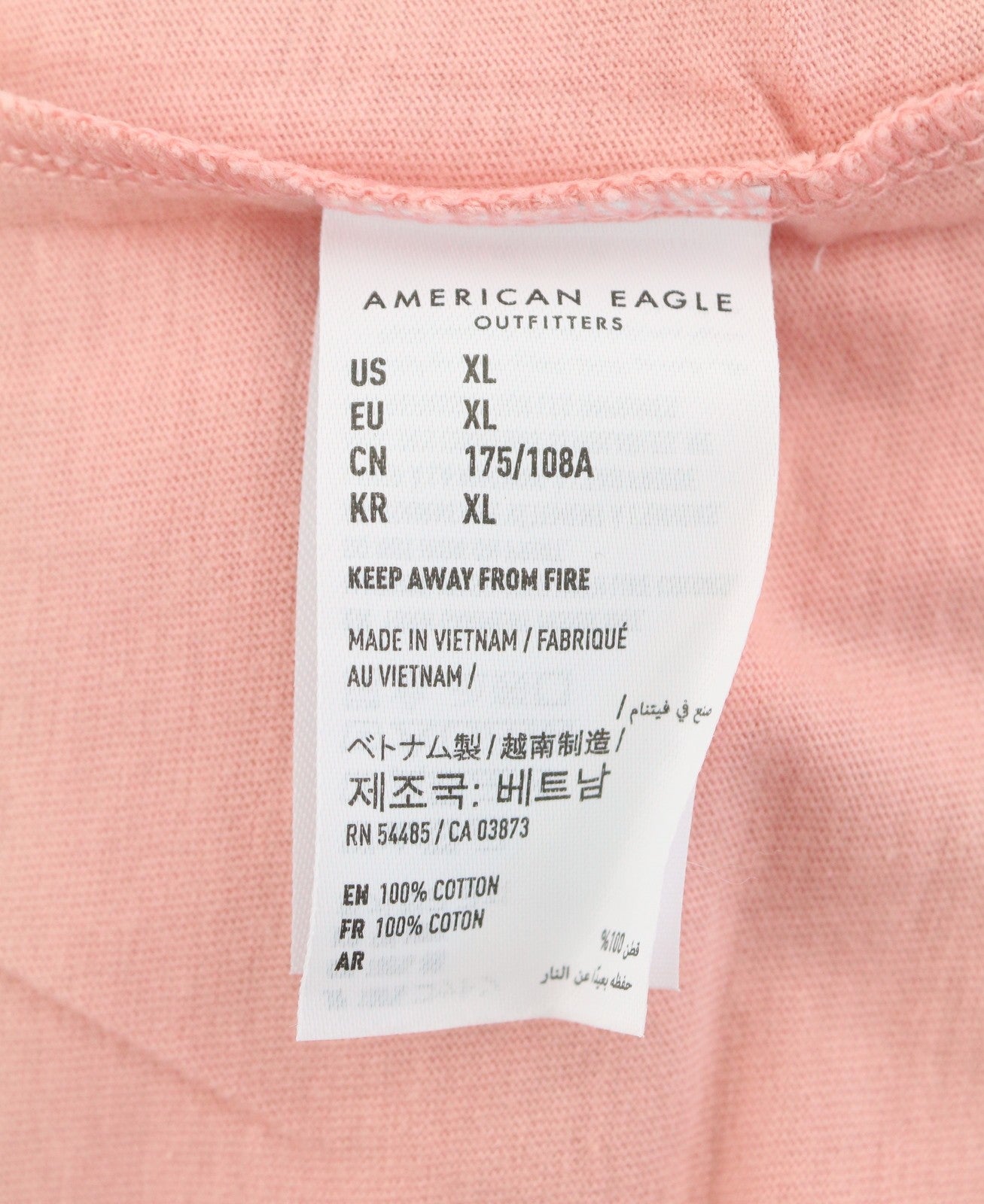 AMERICAN EAGLE OUTFITTERS Women T-Shirt XL Pink Tricot Cotton Crew Short Sleeve