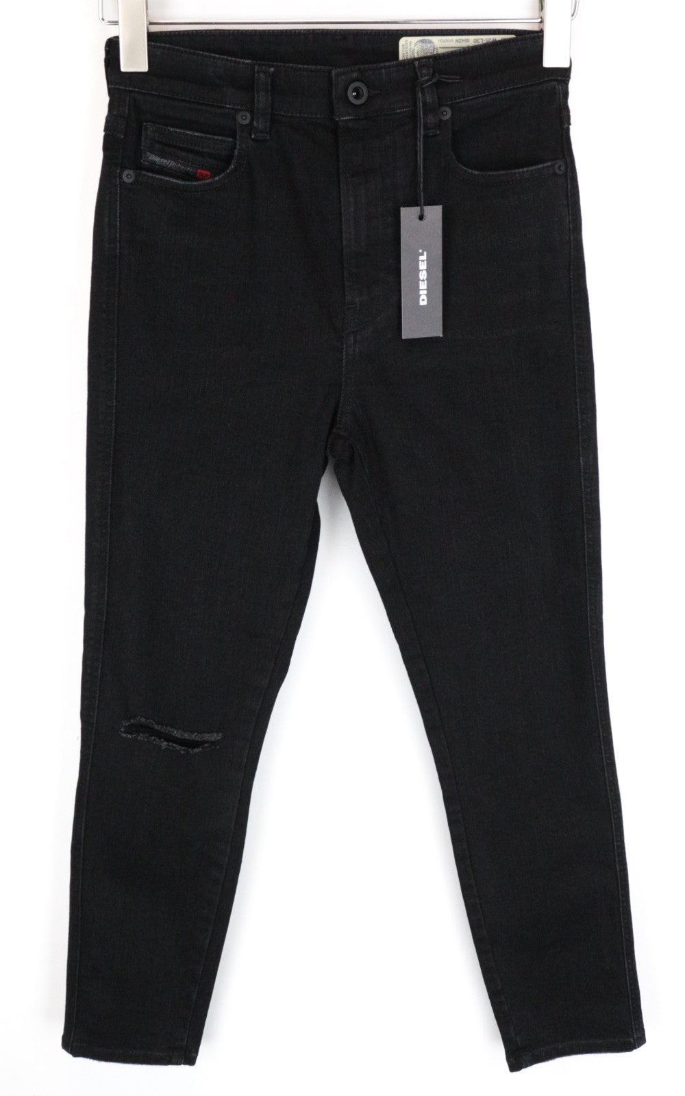 DIESEL Babhila-High 084ZN Women Jeans W25/L30 Slim Skinny Black Ripped Stretch