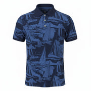 AMERICAN EAGLE OUTFITTERS Men Polos XS Blue Cotton Patterned Short Sleeve