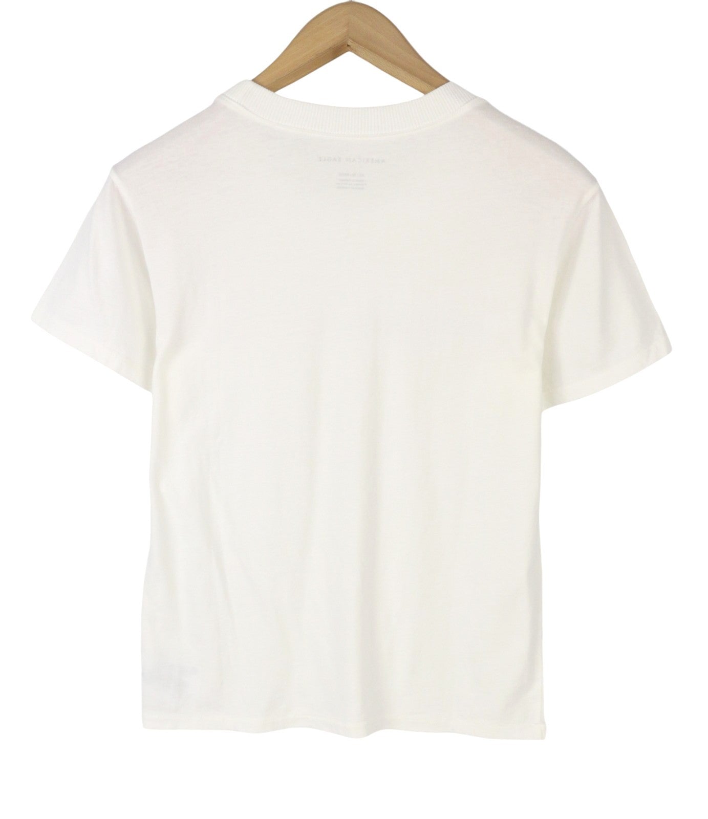 AMERICAN EAGLE OUTFITTERS Women T-Shirt XS White Tricot Cotton Short Sleeved