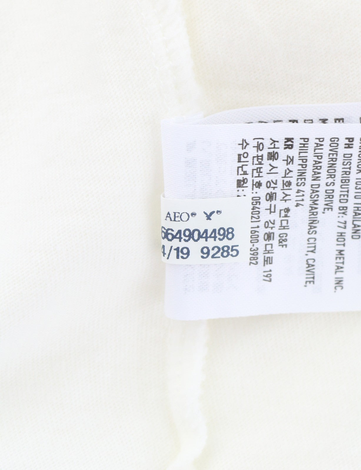 AMERICAN EAGLE OUTFITTERS Women T-Shirt XS White Tricot Cotton Short Sleeved
