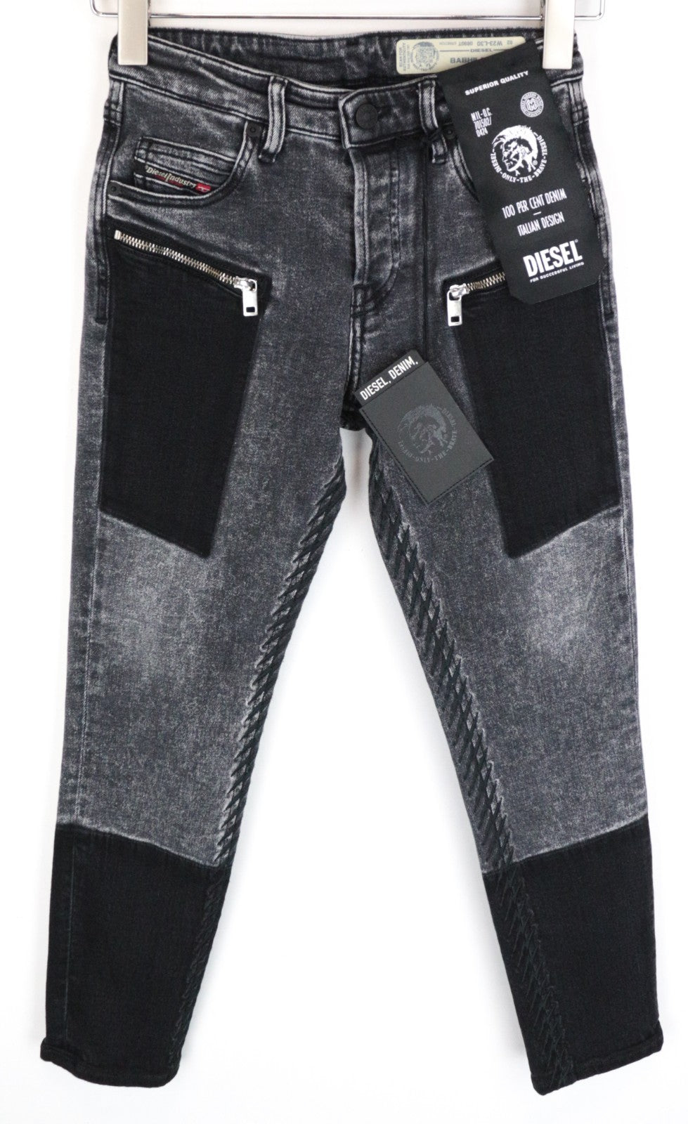 DIESEL Babhila-BK-SP 0890T Women Jeans W26/L30 Stretch Grey Slim Skinny Washed