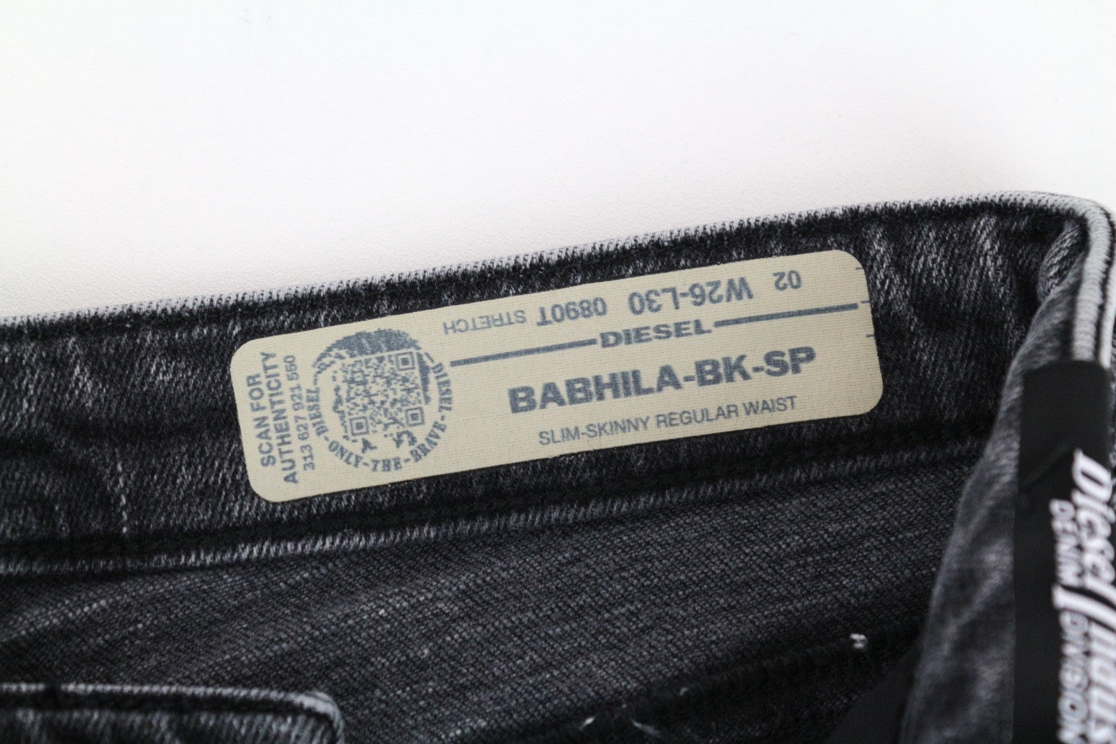 DIESEL Babhila-BK-SP 0890T Women Jeans W26/L30 Stretch Grey Slim Skinny Washed