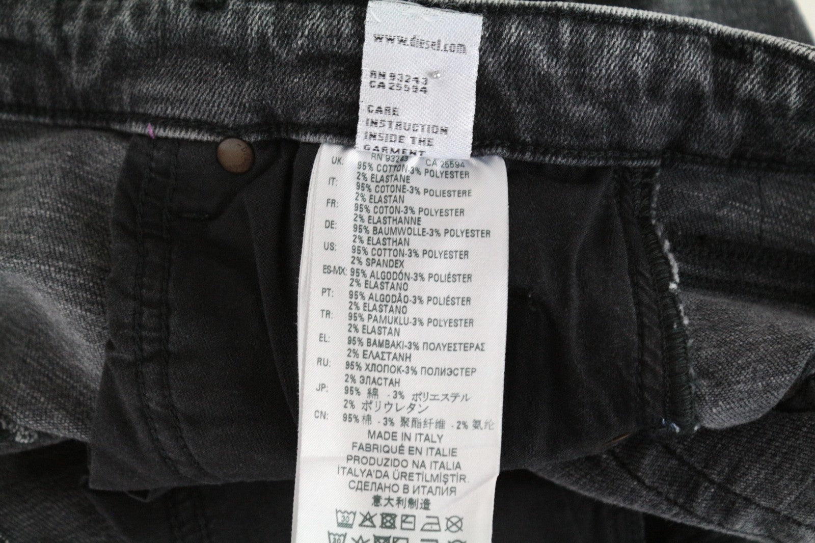 DIESEL Babhila-BK-SP 0890T Women Jeans W26/L30 Stretch Grey Slim Skinny Washed