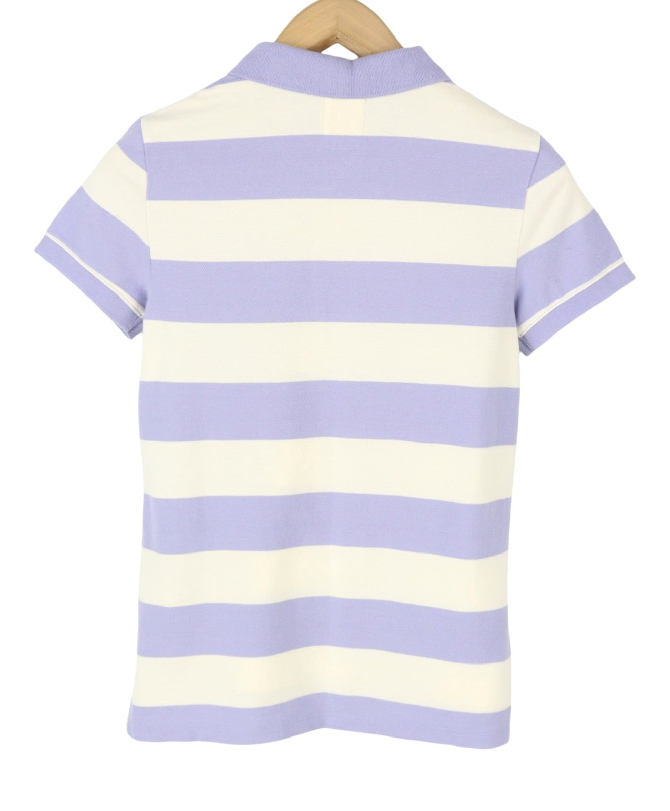 AMERICAN EAGLE OUTFITTERS Women T-Shirt XS Purple Striped Polo Short Sleeve