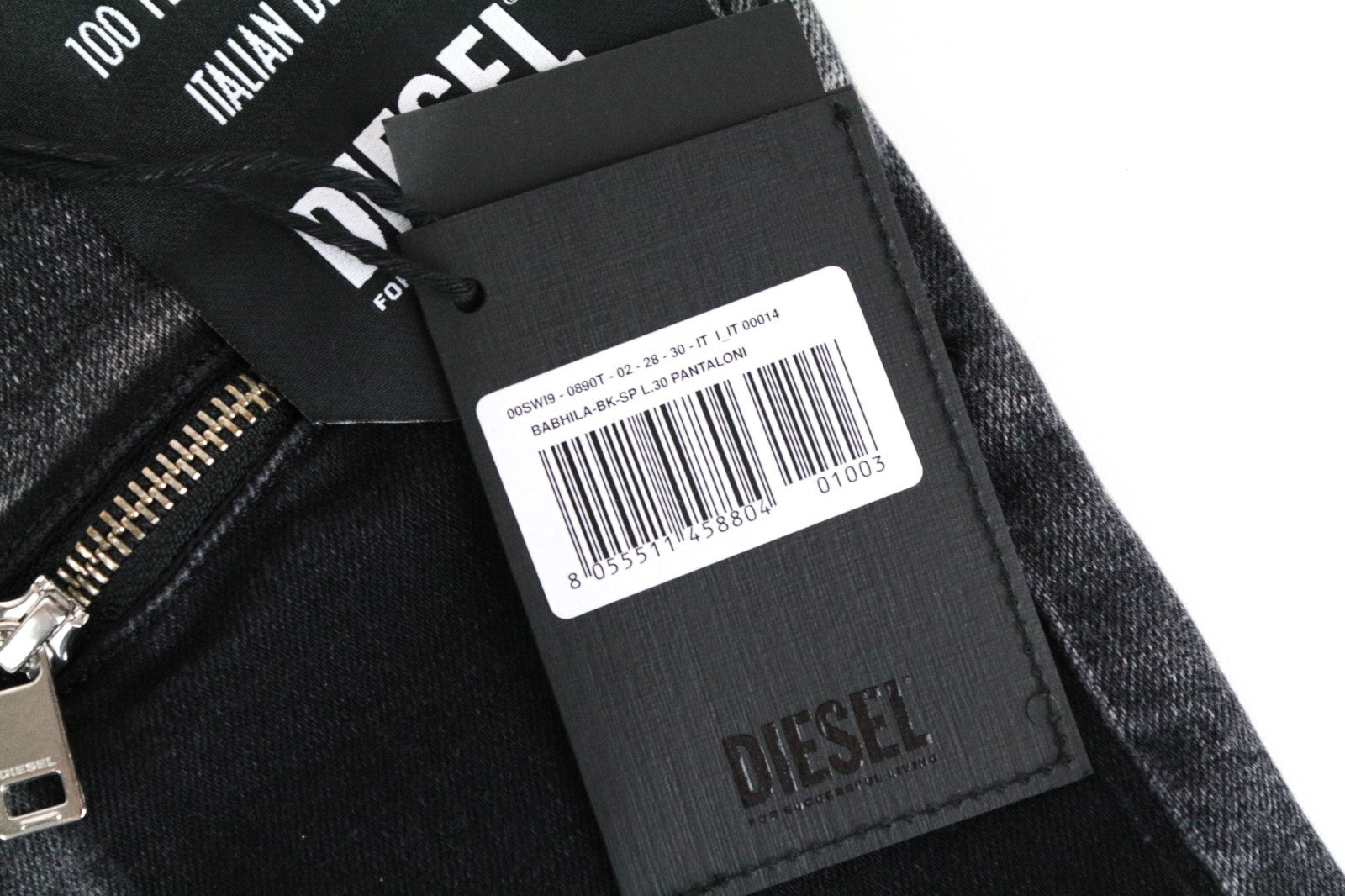 DIESEL Babhila-BK-SP 0890T Women Jeans W28/L30 Stretch Grey Slim Skinny Patched
