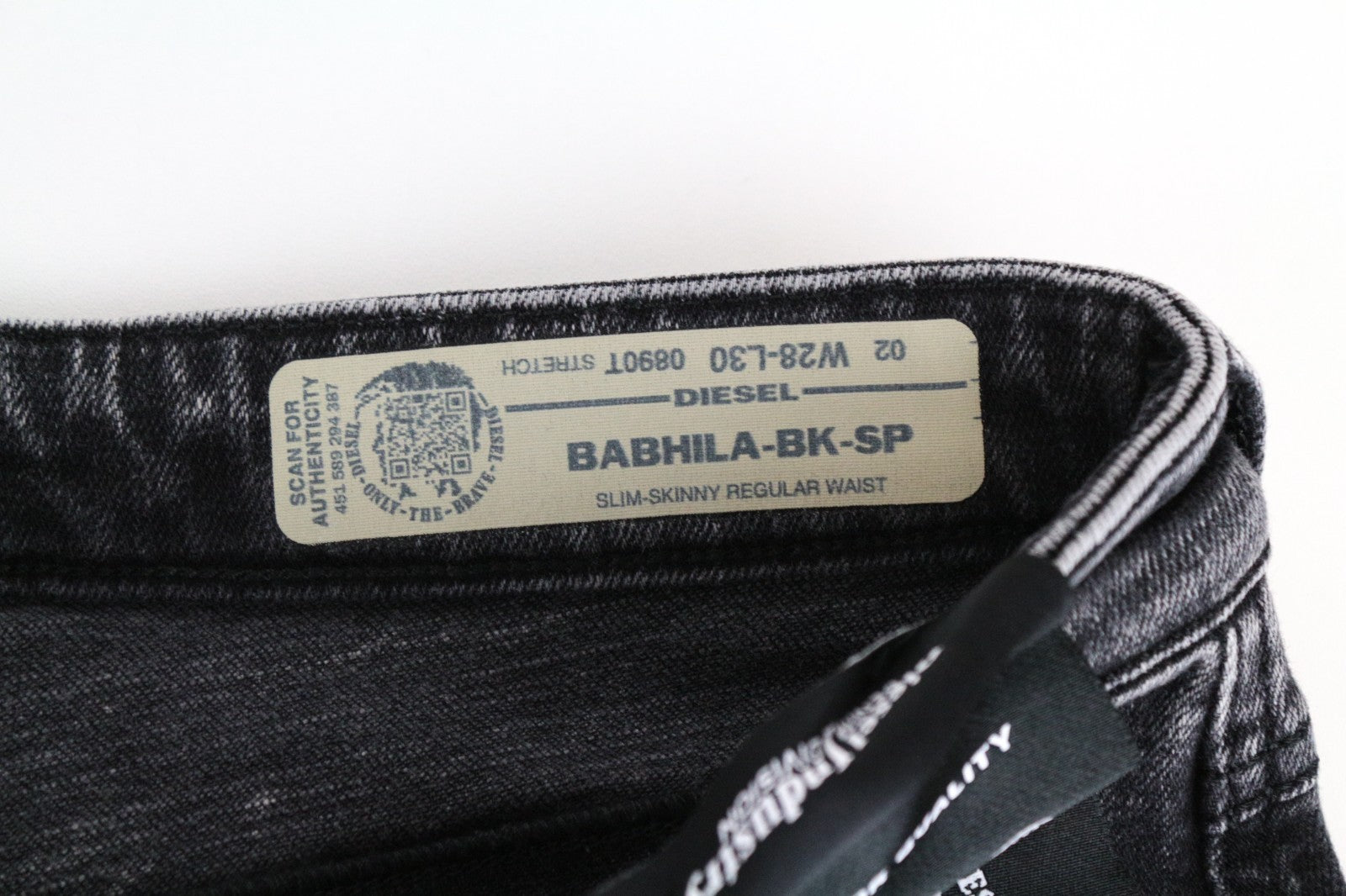 DIESEL Babhila-BK-SP 0890T Women Jeans W28/L30 Stretch Grey Slim Skinny Patched