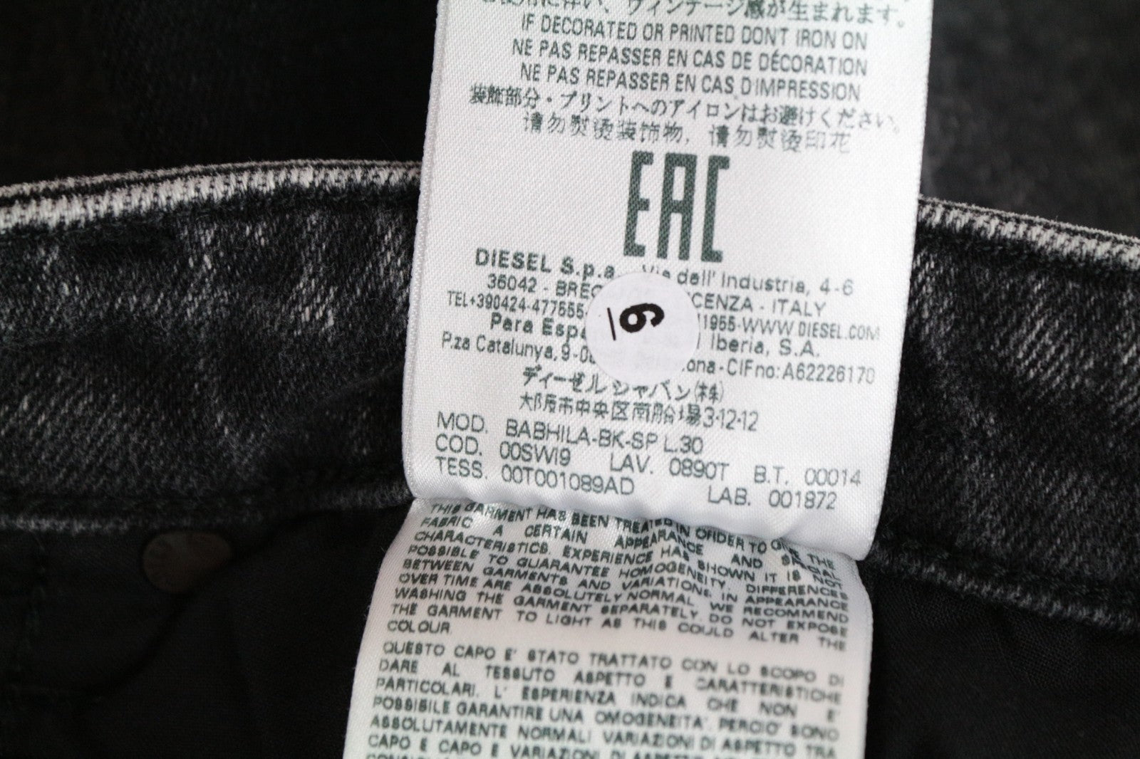DIESEL Babhila-BK-SP 0890T Women Jeans W28/L30 Stretch Grey Slim Skinny Patched