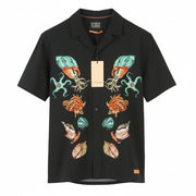 SCOTCH & SODA Men Shirt M Black Patterned Button-Up Short Sleeved