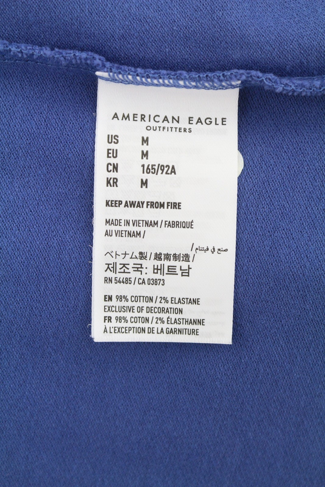AMERICAN EAGLE OUTFITTERS Women T-Shirt M Blue Polo Half Button Short Sleeve