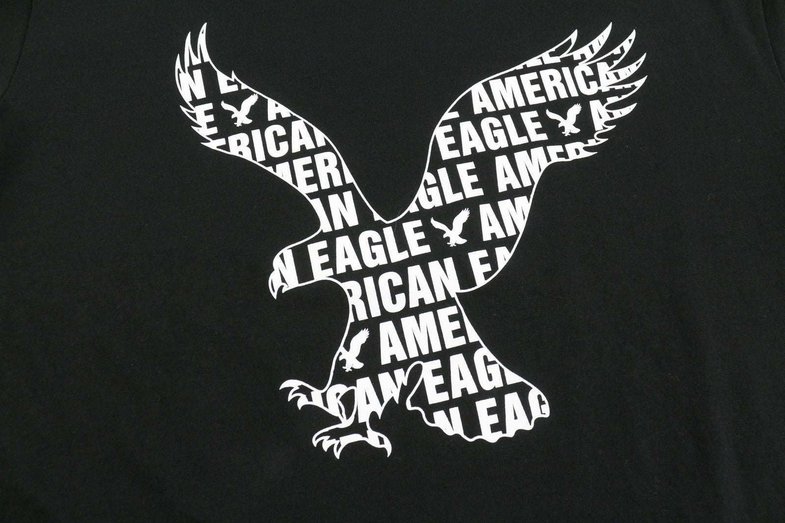 AMERICAN EAGLE OUTFITTERS Men T-Shirt S Black Cotton Tricot Crew Short Sleeved