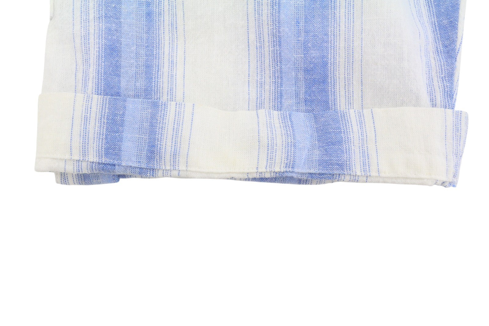 SCOTCH & SODA Men Shirt XL White Striped Linen Blend Button Short Sleeve