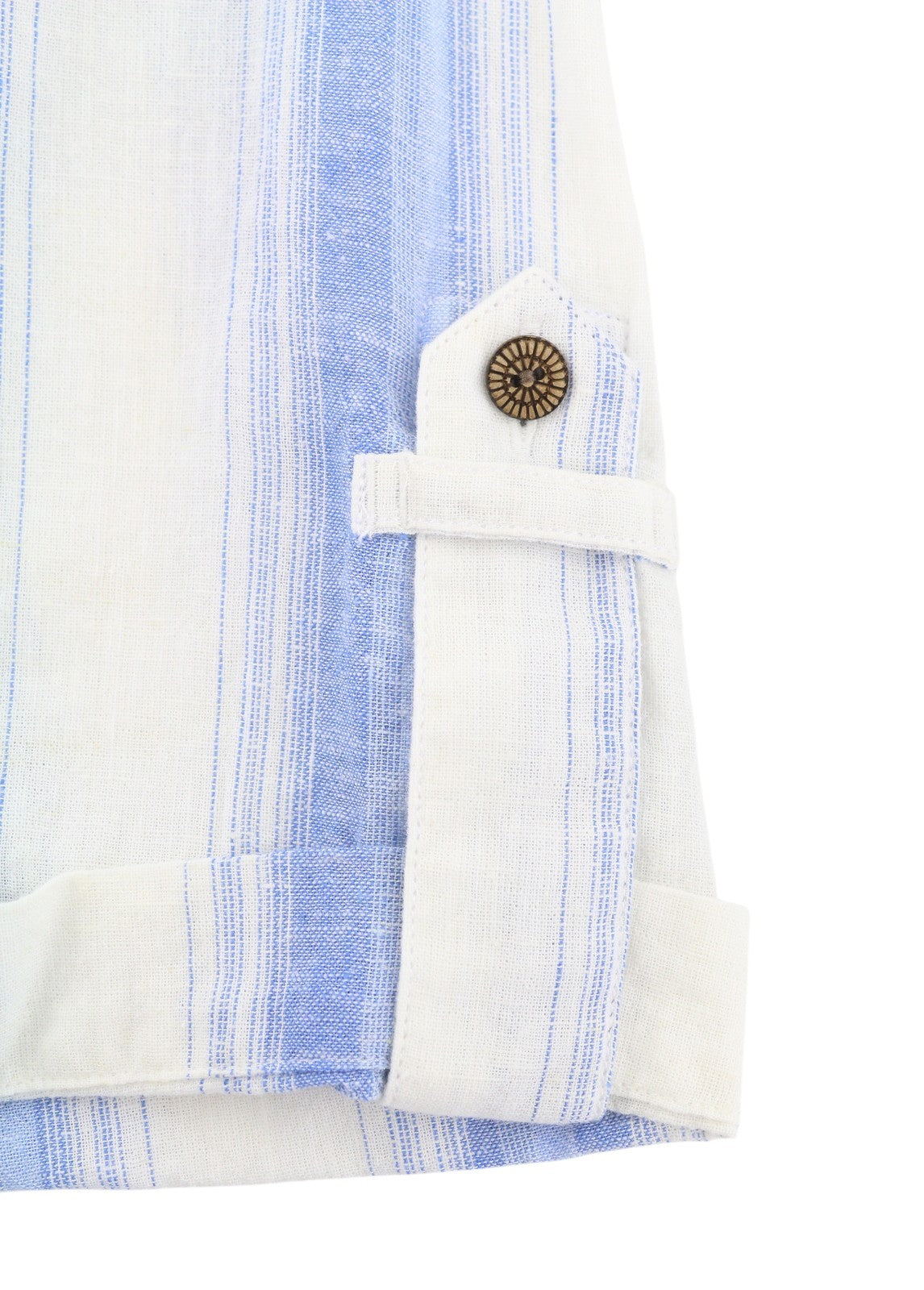 SCOTCH & SODA Men Shirt XL White Striped Linen Blend Button Short Sleeve