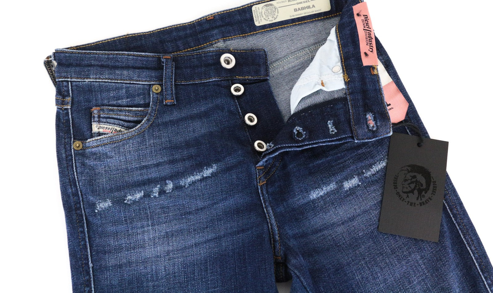 DIESEL Babhila 0092M Women Jeans W25/L32 Slim Skinny Wash Cotton Stretch Blue