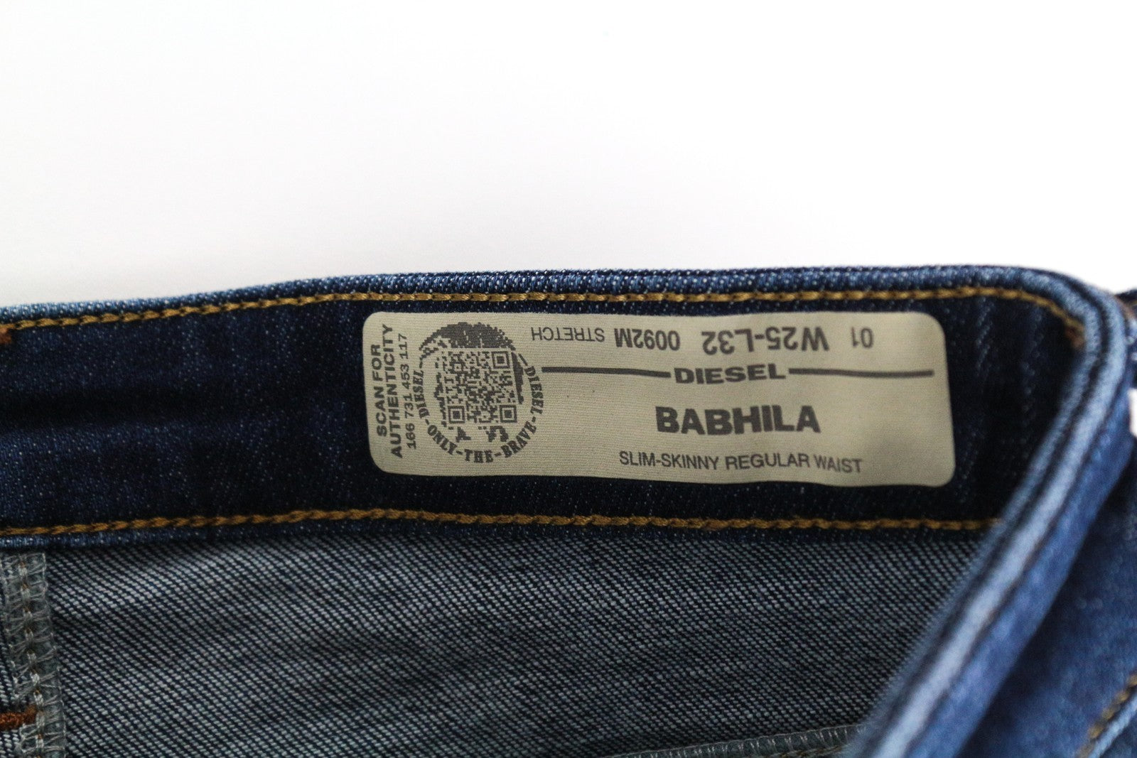 DIESEL Babhila 0092M Women Jeans W25/L32 Slim Skinny Wash Cotton Stretch Blue