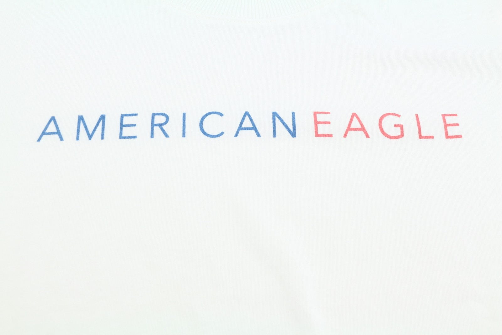 AMERICAN EAGLE OUTFITTERS Women T-Shirt XS White Tricot Cotton Crew Short Sleeve