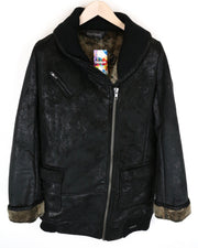 DESIGUAL Werewolf Women Jacket 42 L Zipped Faux Fur Lined Single-Breasted Black