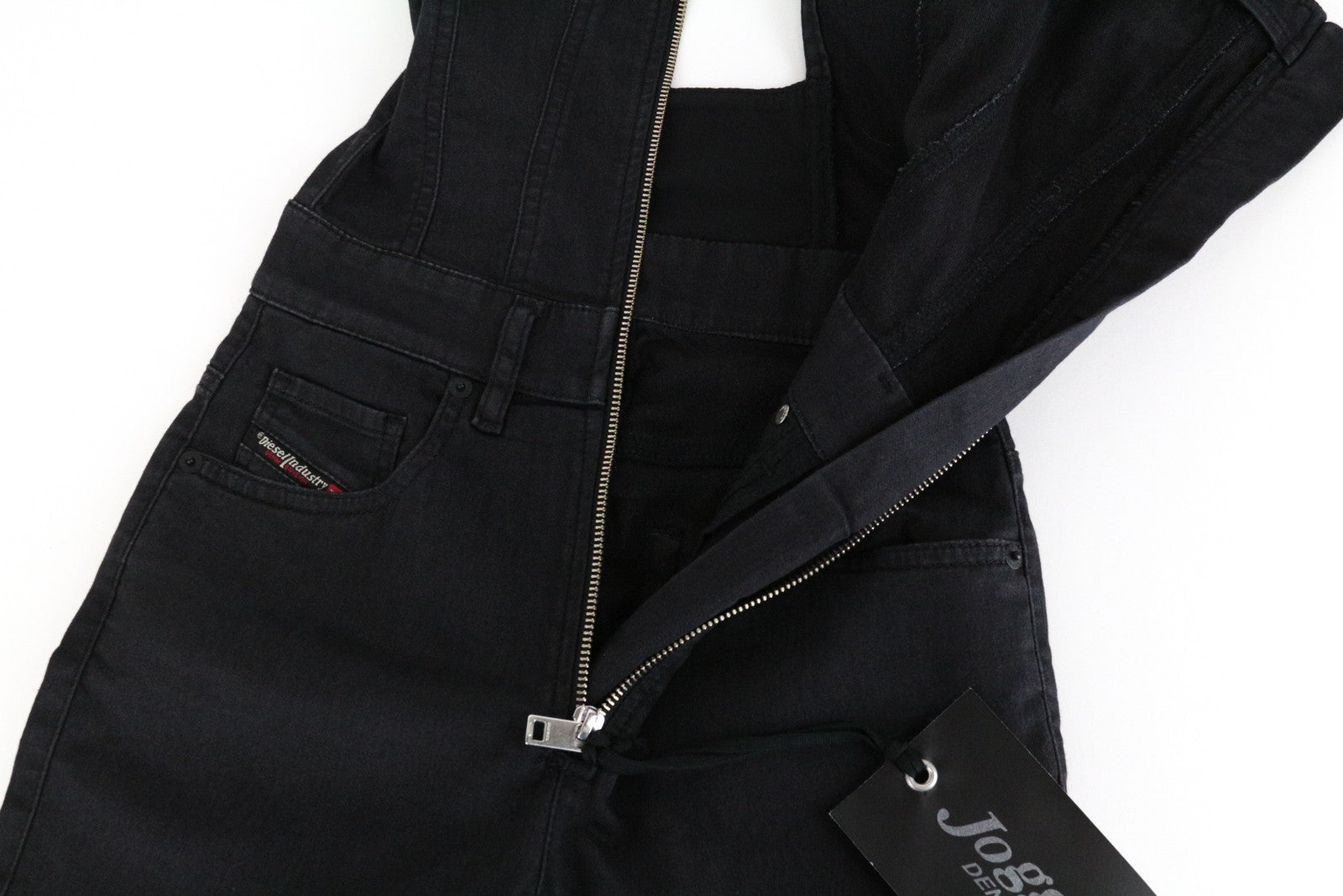 DIESEL D-Ottie-Ne 069HZ Women Jumpsuit 2XS Jogg Sweat Black Stretch Skinny