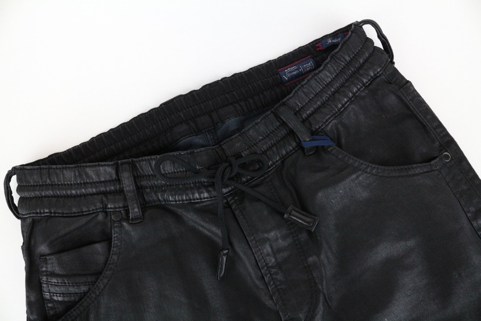 DIESEL Krailey-SP-Ne 0849R Women Jeans W27 Jogg Sweat Black Coated Boyfriend