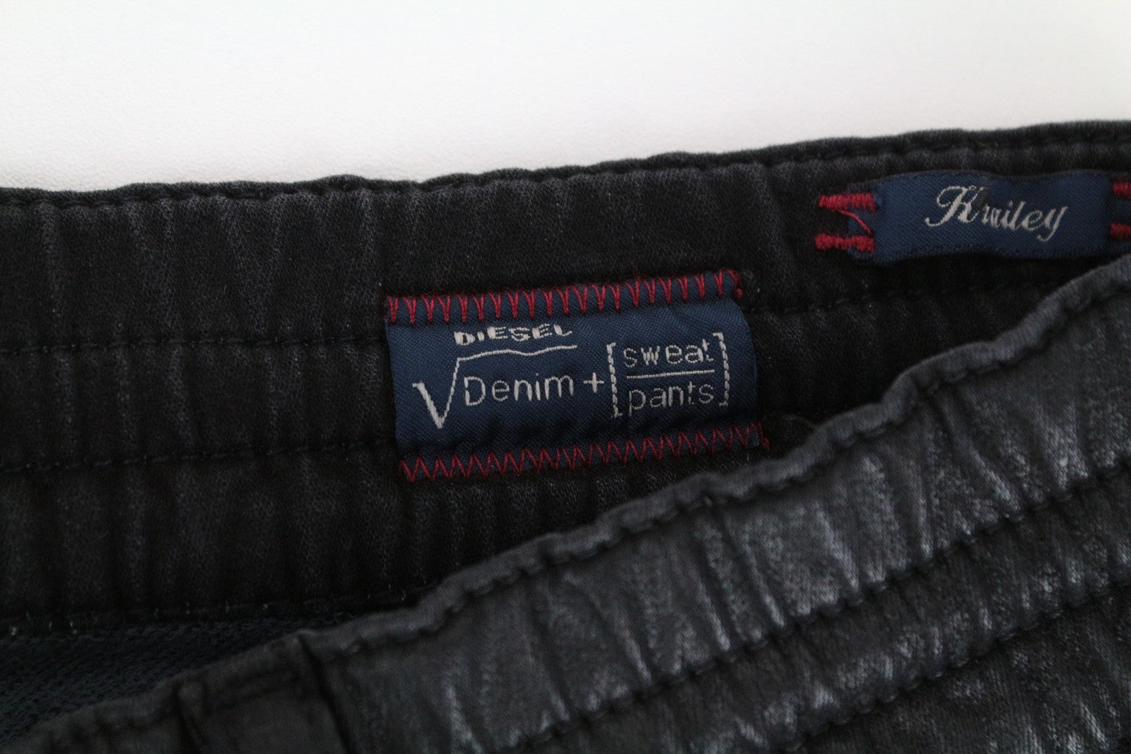 DIESEL Krailey-SP-Ne 0849R Women Jeans W27 Jogg Sweat Black Coated Boyfriend