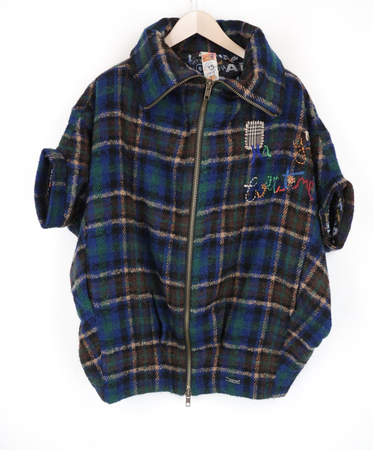 Blauer Wollmantel