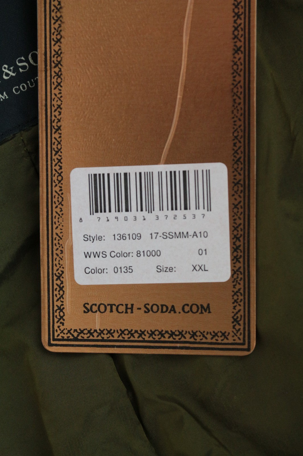 SCOTCH & SODA Men Jacket 2XL Classic Light Grey Hooded Windbreaker Zippered