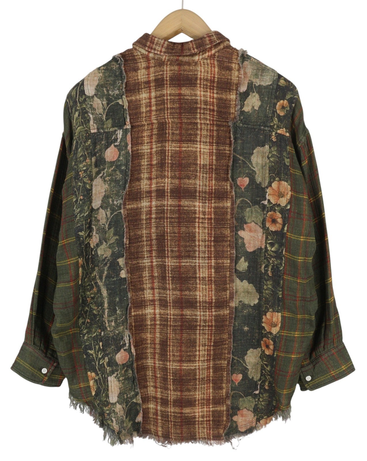 R13 Multi-Strip Drop Neck Women Shirt XS Floral Oversized Loose FW25 RRP945