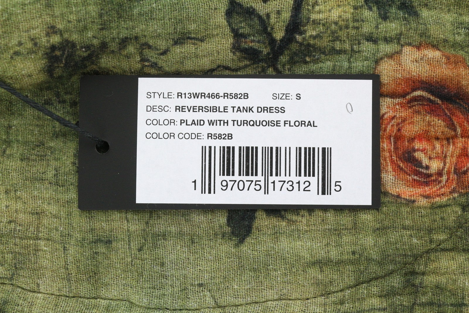 R13 Dvipusė moteriška suknelė be rankovių, raštuota, laisvalaikio midi forma, S, PF25, RRP999 