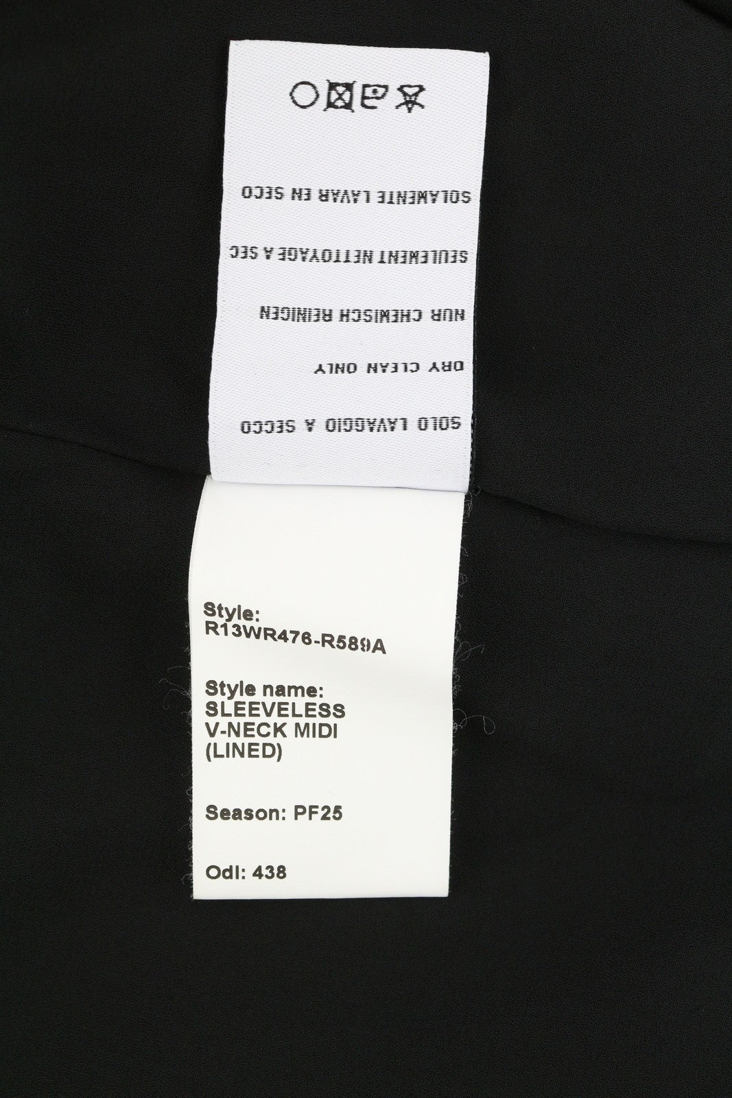 R13 Berankovis midi moteriškas suknelė V formos iškirpte, juoda, gėlėta, šilkine PF25 RRP1075 