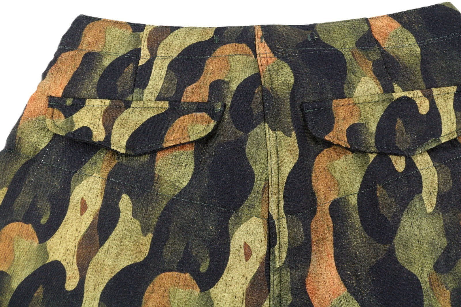 R13 Padded Military Women Trousers 28 Wool Silk Patterned Cropped Insulated FW25