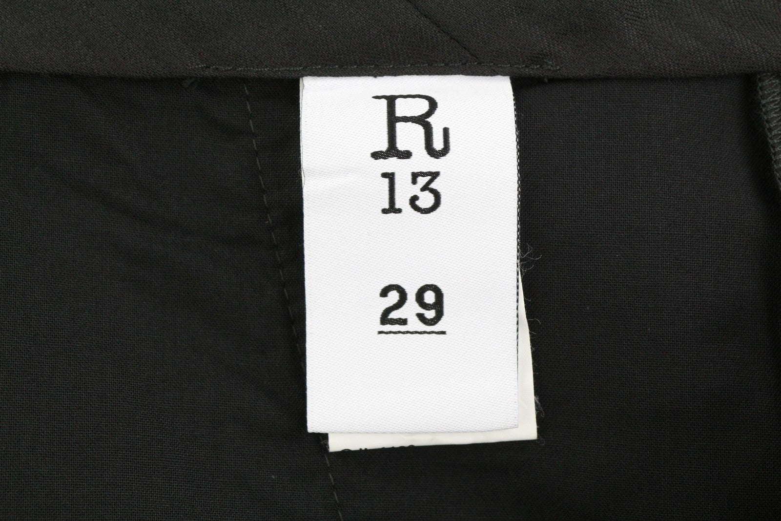 R13 Relaxed Cropped Pleated Women Trousers 29 Black Satin Look Ankle Length FW25