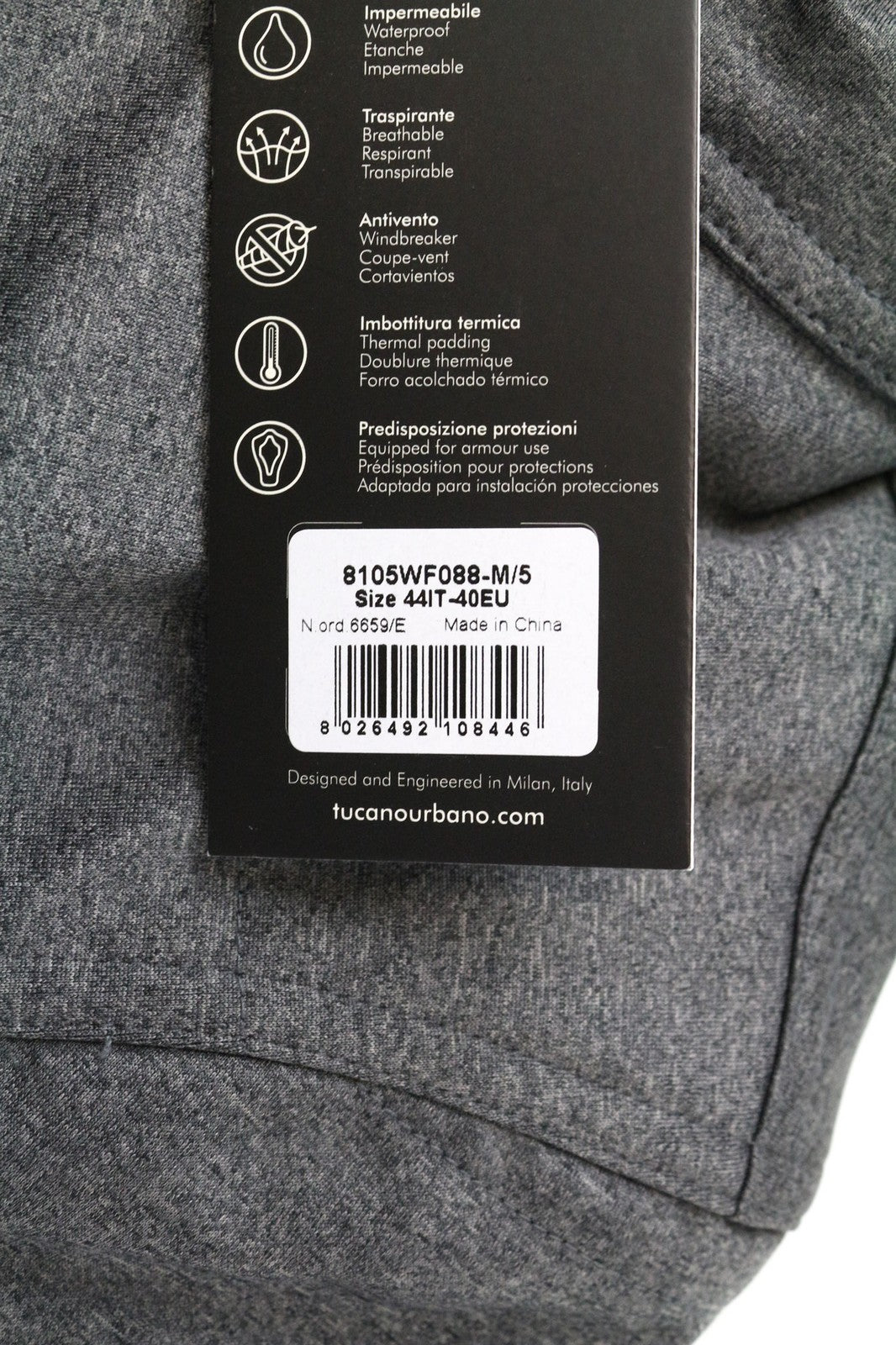 TUCANO URBANO Wilma Women's Jacket EU40 Grey Moto Waterproof Thermal Padding