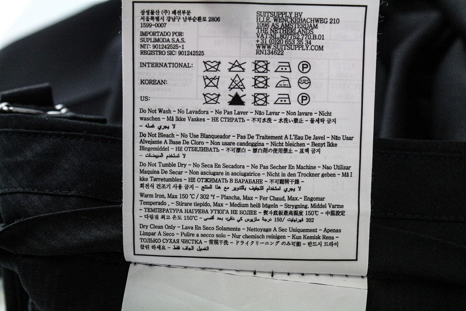 SUITSUPPLY La Spalla Men's Suit UK42R Black Wool 3Pc Tuxedo Classic Single Fit