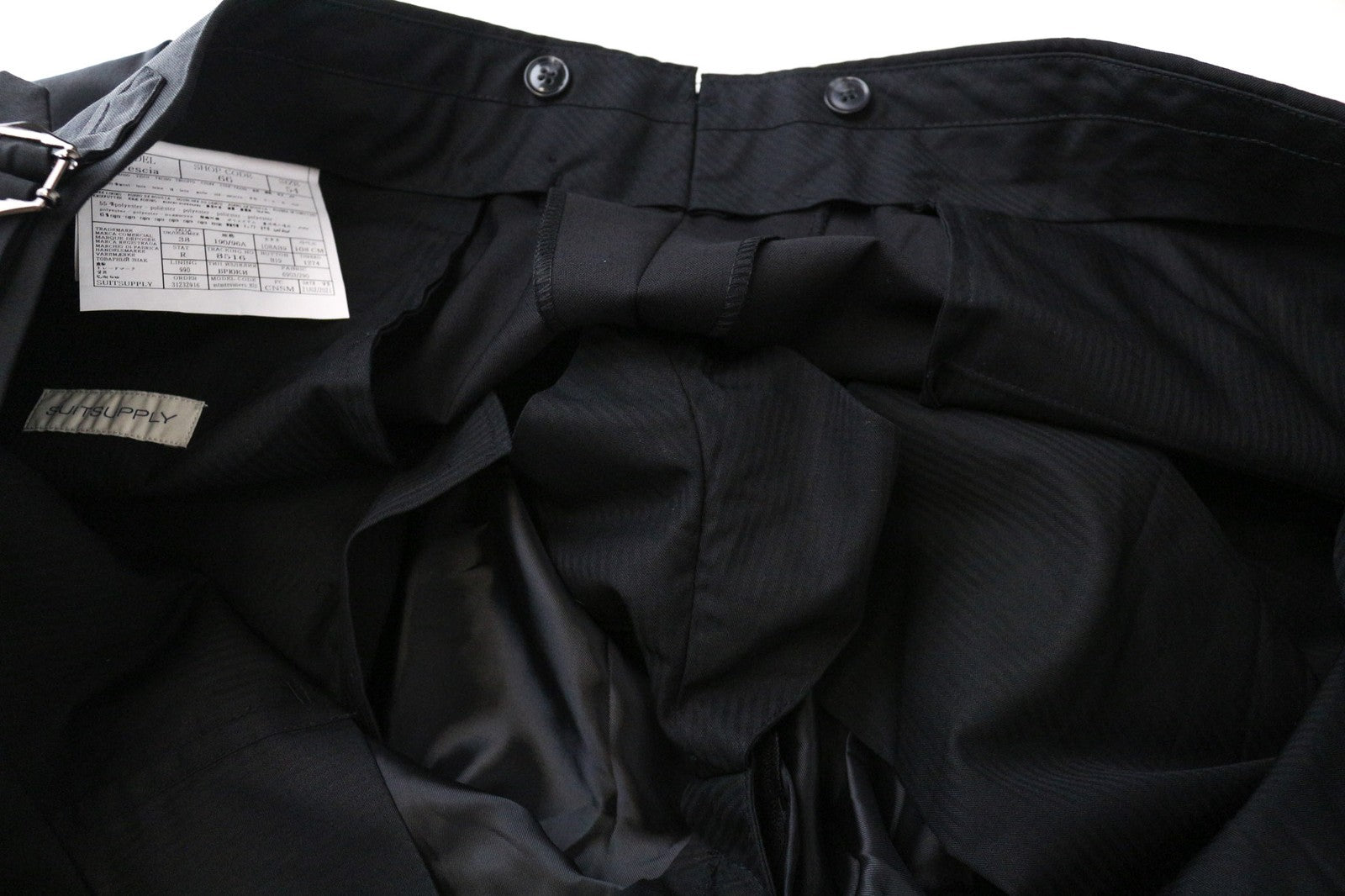 SUITSUPPLY La Spalla Men's Suit UK42R Black Wool 3Pc Tuxedo Classic Single Fit