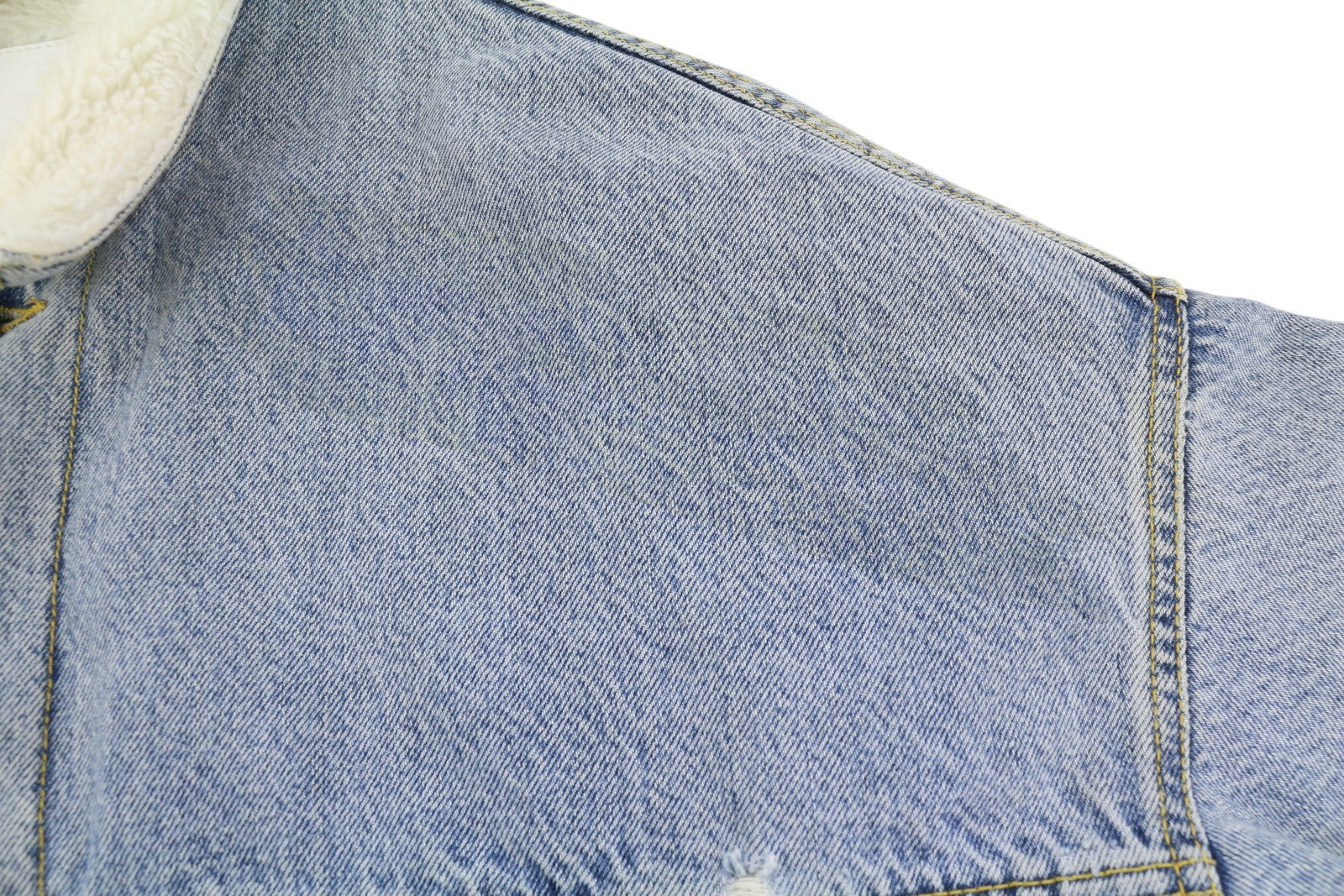 R13 Lyle Trucket Coat Women Jacket M Slate Blue Sherpa Lined Denim Long RRP999