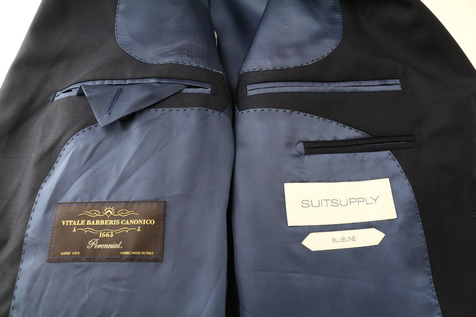 SUITSUPPLY Havana Blueline Men's Blazer UK36L Formal Blue Wool Single-Breasted