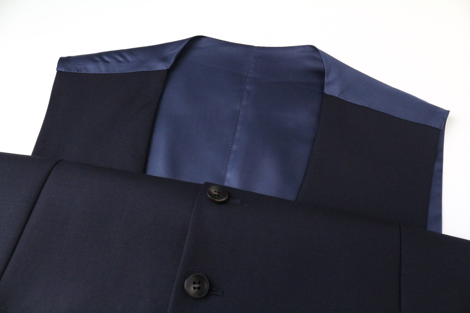 SUITSUPPLY Ferrara Men's Waistcoat UK40L Navy Blue Pure Wool Classic Vest