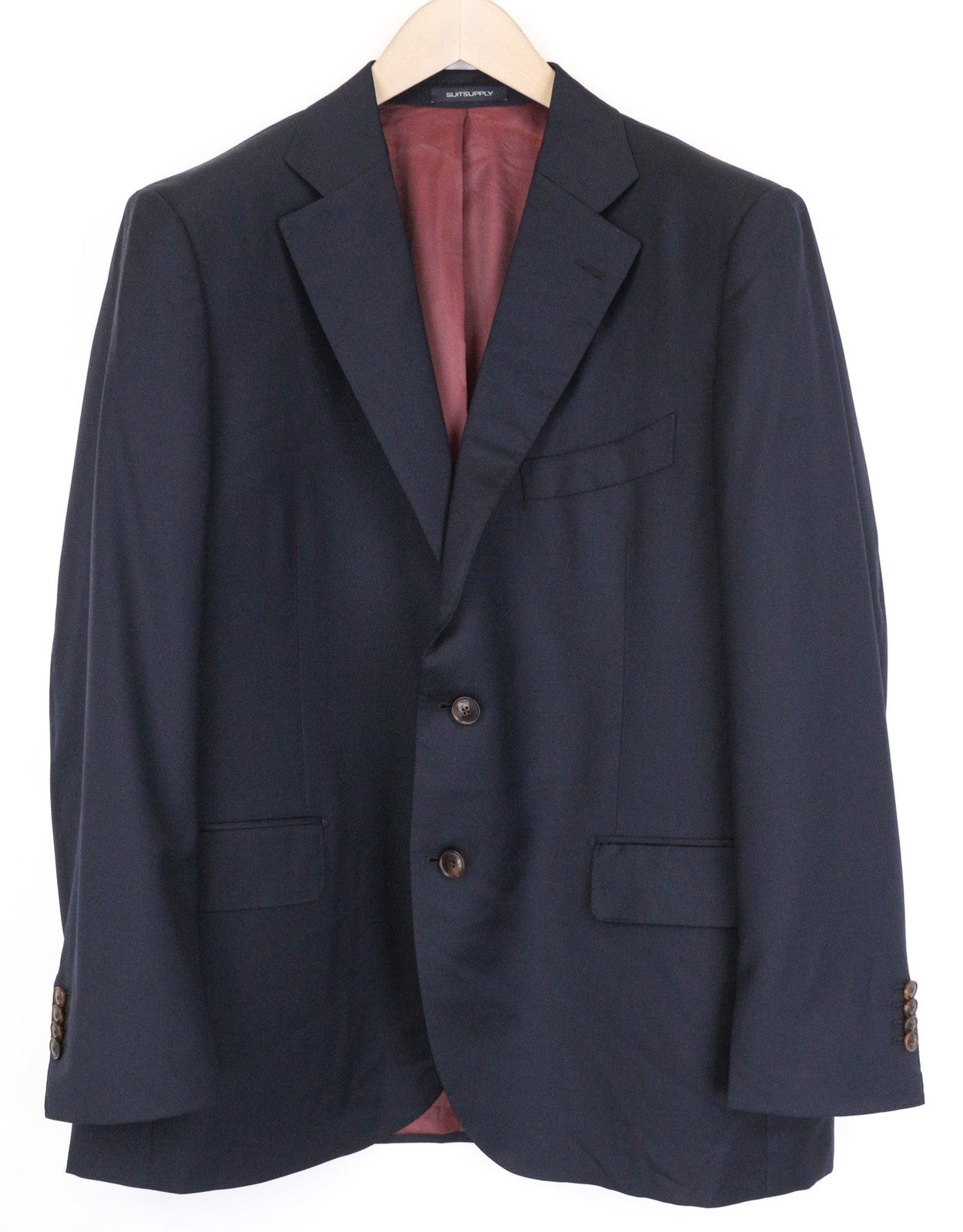 SUITSUPPLY La Spalla Men's Blazer UK48S Blue Pure Wool Classic Single-Breasted