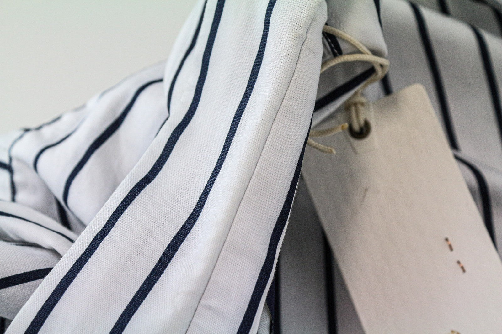 SCOTCH & SODA Ams Couture Men's Shirt M White Navy Stripe Cotton Long Fit Top