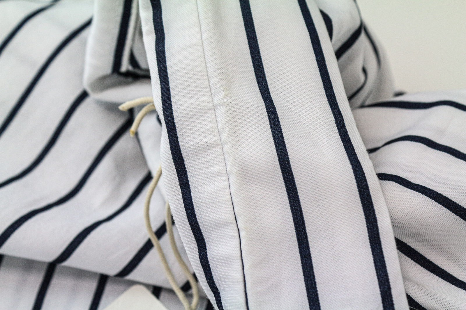 SCOTCH & SODA Ams Couture Men's Shirt M White Navy Stripe Cotton Long Fit Top