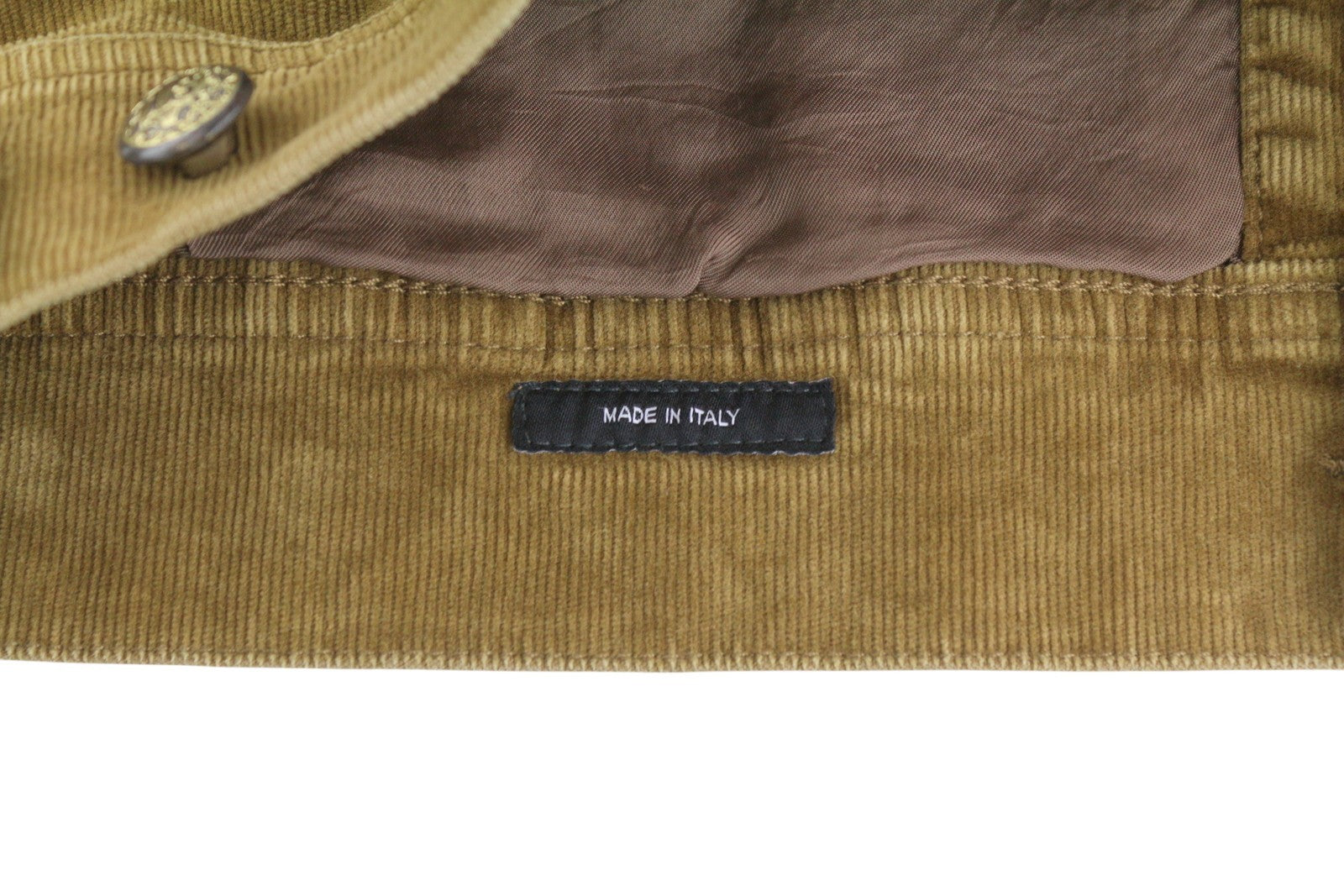 R13 Skinny Trucker Women Jacket S Golden Brown Stretch Cord Faded FW25 RRP1199