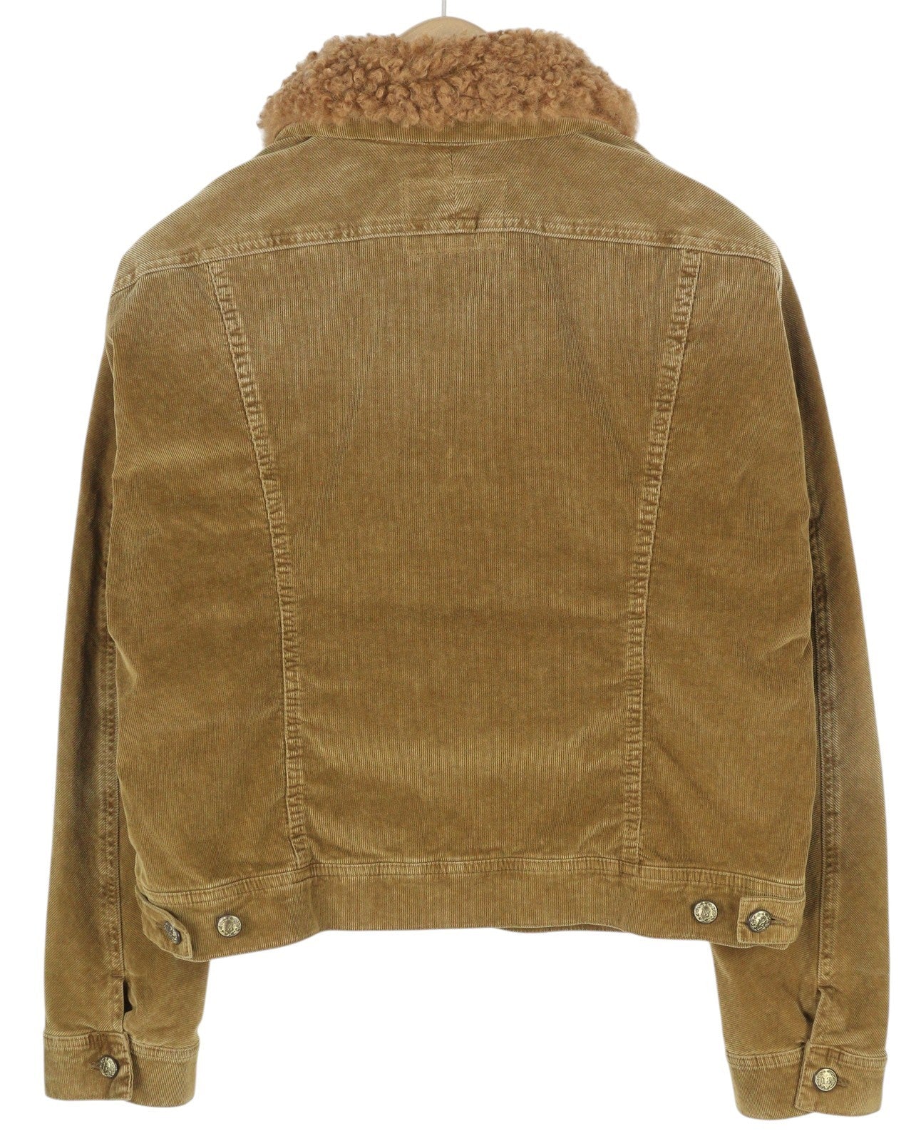 R13 Skinny Trucker Women Jacket XL Golden Brown Stretch Cord Faded FW25 RRP1199